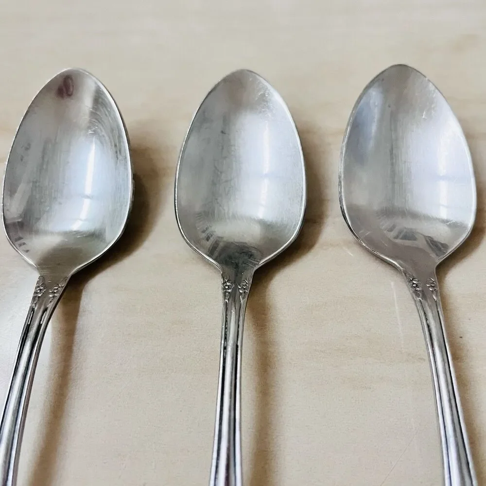 3pc ONEIDA Mansfield-Frosted Stainless Teaspoon 6” Flatware Replacement